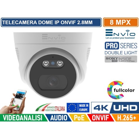 TELECAMERA DOME IP DOUBLE LIGHT 8M