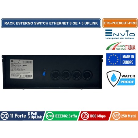 RACK DA ESTERNO CON SWITCH ETHERNET POE