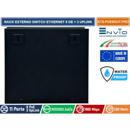 RACK DA ESTERNO CON SWITCH ETHERNET POE