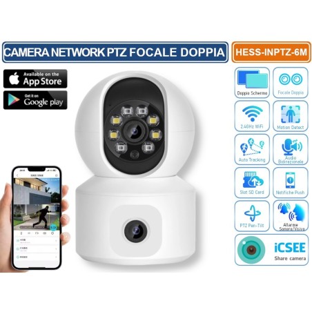 TELECAMERA IP PTZ WIFI DA INTERNO 6MP