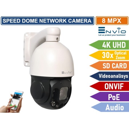 TELECAMERA SPEED DOME NETWORK 4K 8MP ULTRA HD ZOOM OTTICO 30X