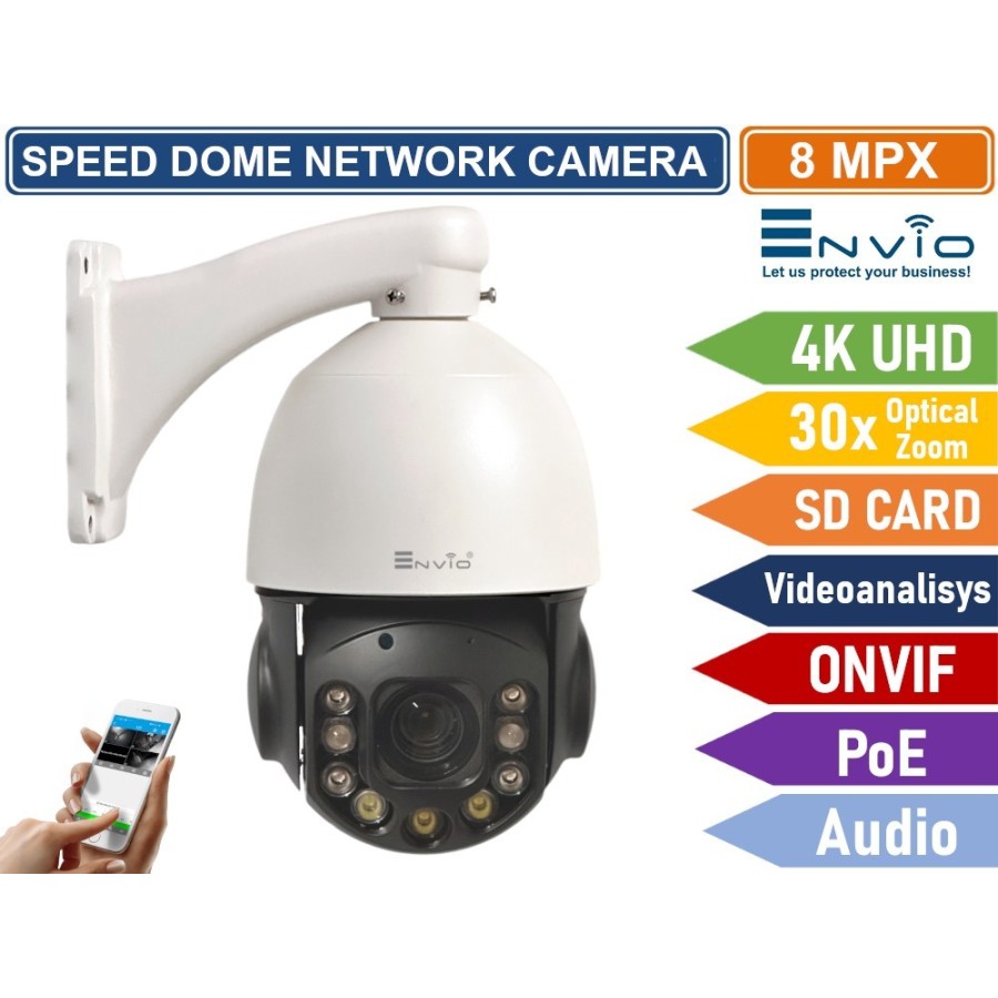 TELECAMERA SPEED DOME NETWORK 4K 8MP ULTRA HD ZOOM OTTICO 30X