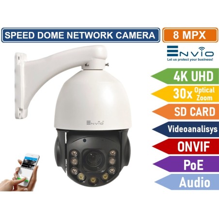 TELECAMERA SPEED DOME NETWORK 4K 8MP ULTRA HD ZOOM OTTICO 30X