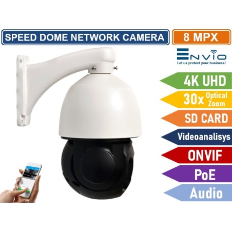 TELECAMERA SPEED DOME NETWORK 4K 8MP ULTRA HD ZOOM OTTICO 30X
