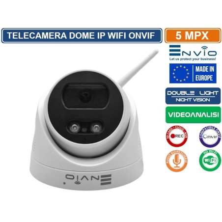 TELECAMERA DOME IP WIFI DOUBLE LIGHT 5M ONVIF H.265