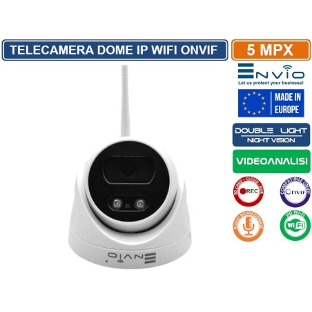 TELECAMERA DOME IP WIFI DOUBLE LIGHT 5M ONVIF H.265