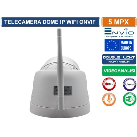 TELECAMERA DOME IP WIFI DOUBLE LIGHT 5M ONVIF H.265