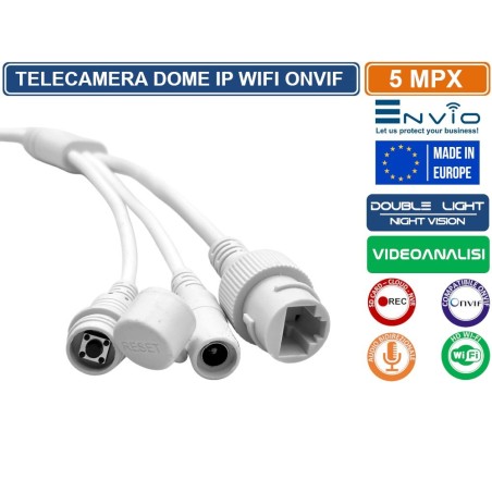 TELECAMERA DOME IP WIFI DOUBLE LIGHT 5M ONVIF H.265