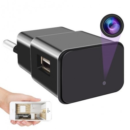 Micro camera Wifi P2P Full HD in Alimentatore 5V USB con Motion Detection