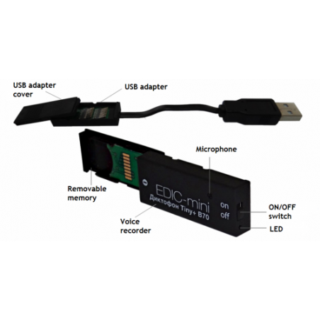 Registratore Vocale Professionale EDIC-mini ad Attivazione Vocale (VAS)
