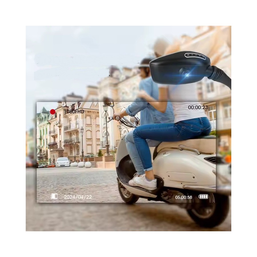 Dash Cam Specchietto per Moto – Sistema di Registrazione Video Full HD